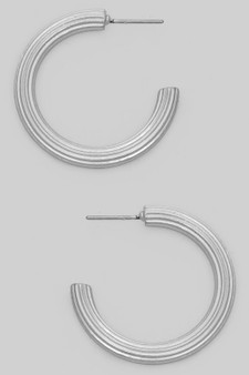 Line Textured C Hoops
