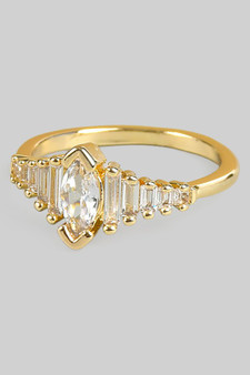Elegant Cz Stone Ring