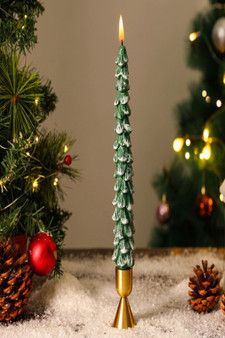 Frosted Christmas Tree Candle Large
