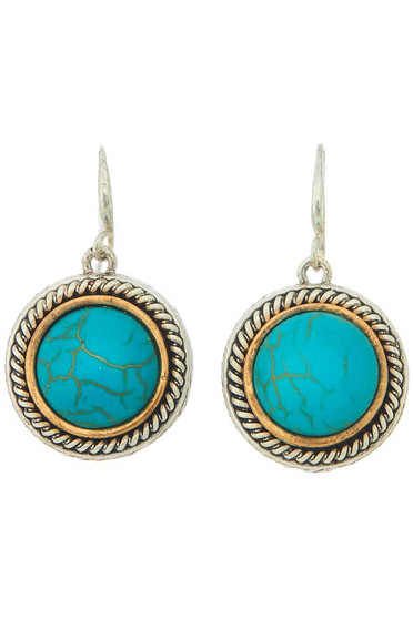 Western Theme Round Dangle Earrings