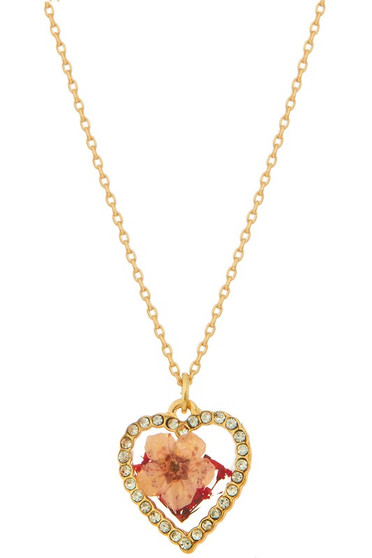 Flower Pressed Heart Necklace