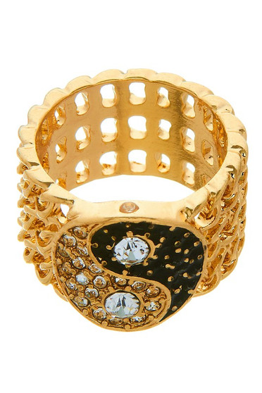Rhinestone Yin Yang Ring - #PRA991