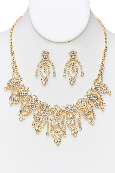 Cz Bridal Necklace And Earring Set - #17008CR