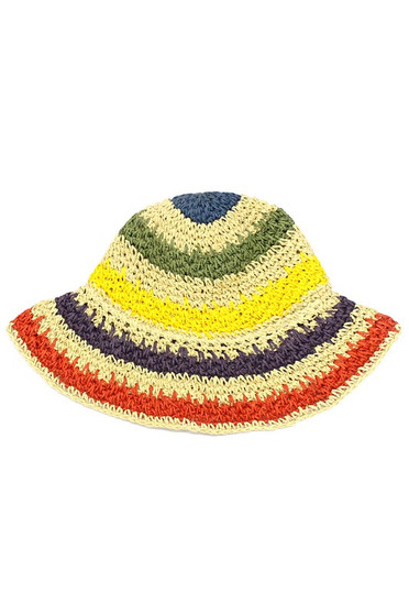 Crochet Straw Bucket Hat - #KC15580