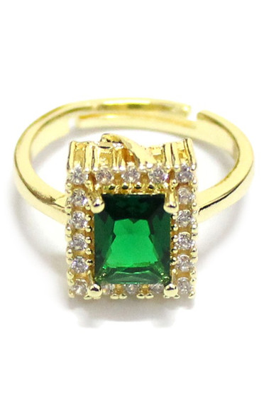 Cz Gemstone Square Ring