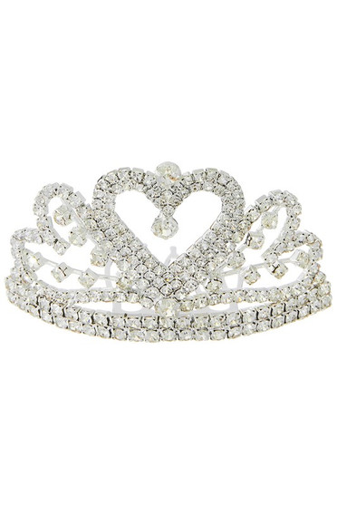 Diamond Heart Tiara Hair Comb