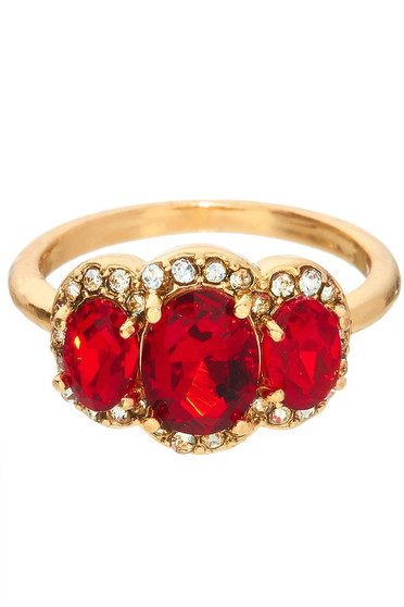 Linked Gemstones Dainty Ring