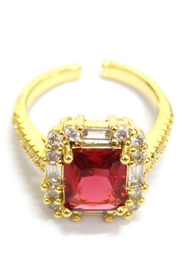 Dainty Gemstone Open Ring