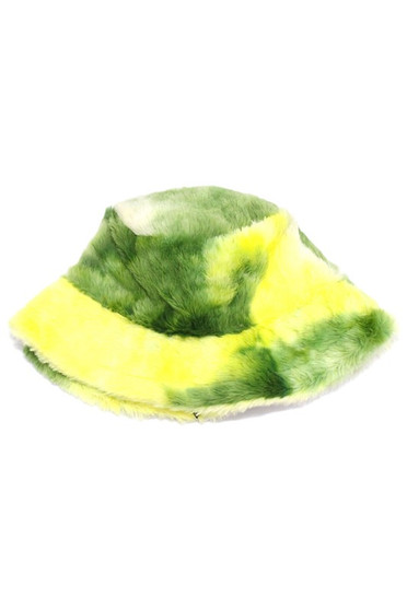 Block Color Fur Bucket Hat