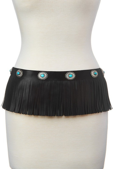 Leather Tassel Western Belt