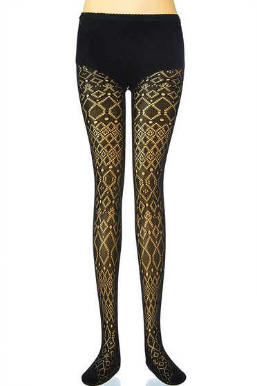 Diamond Pattern Fishnet Tights