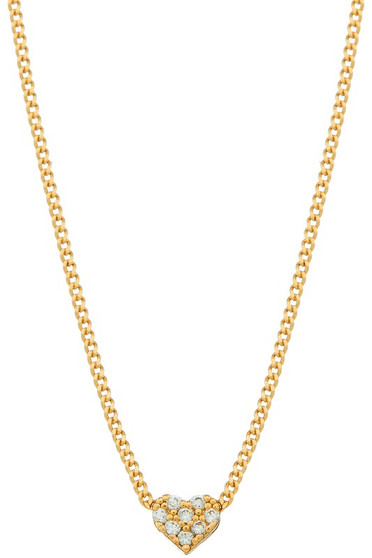Rhinestone Heart Pendant Necklace - #MN4033