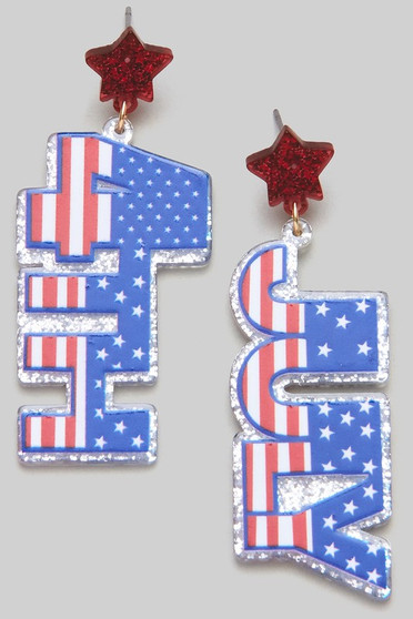 Resin 4Th Of July Earrings