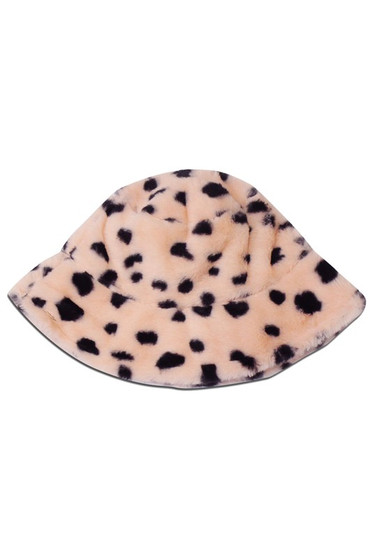 Furry Leopard Print Bucket Hat - #KC18293