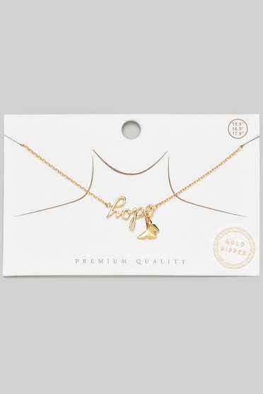 Gold Dipped Hope Pendant Necklace