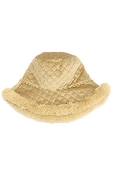 Corduroy Fur Trim Bucket Hat