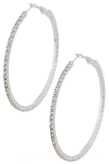 Rhinestone Hoop Earrings. - #A6112