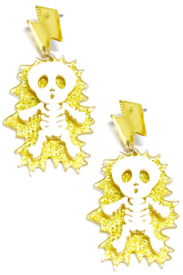 Resin Electric Skeleton Earrings