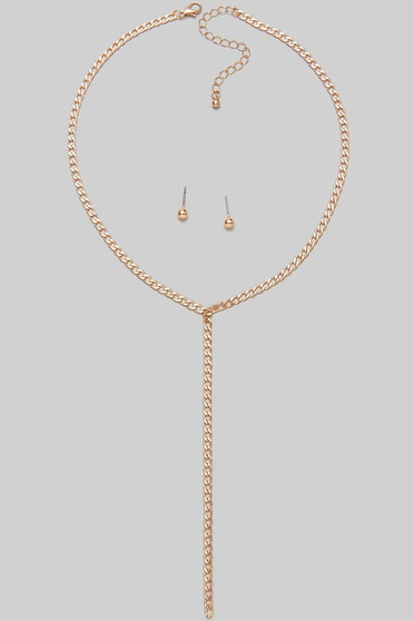 Link Chain Dainty Lariat Necklace