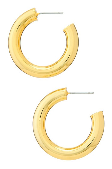 Gold Dipped Hollow Hoop Earrings - #94427P-0