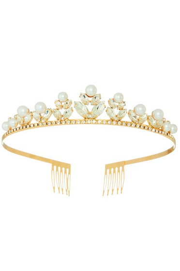 Marquise Pearl Cz Tiara Comb