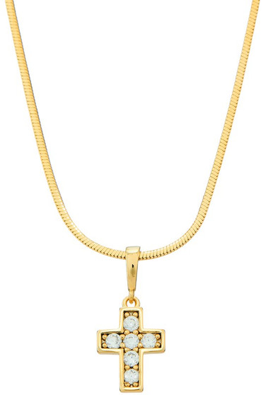 Mini Cross Pendant Snake Chain Necklace