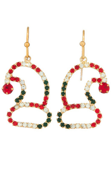 Rhinestone Christmas Hat Earrings