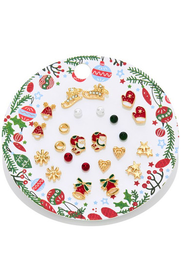 12 Piece Christmas Earring Set - #JEC873-0