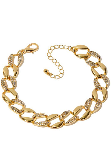 Hybrid Rhinestone Chain Bracelet - #IB2252-0