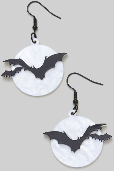 Bat Moonlight Dangle Earrings