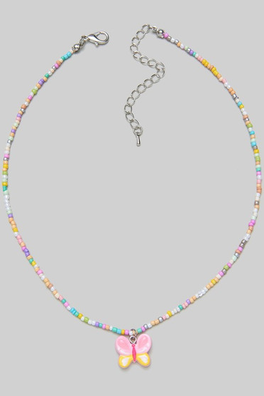 Butterfly Charm Beaded Necklace