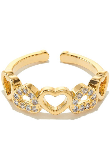 Alternating Hearts Open Ring 