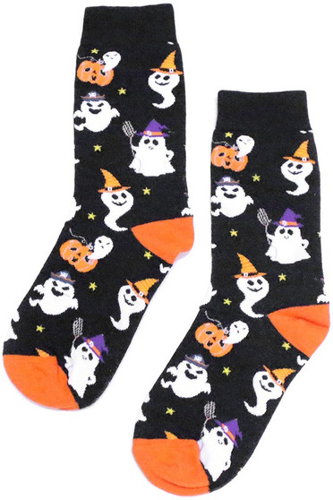 Ghost And Pumpkin Halloween Ankle Socks 
