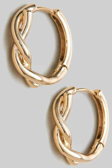 Brass Twist Hinge Hoops - #GE10370-0