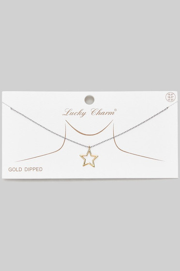 Gold Dipped Star Pendant Necklace - #PN1948