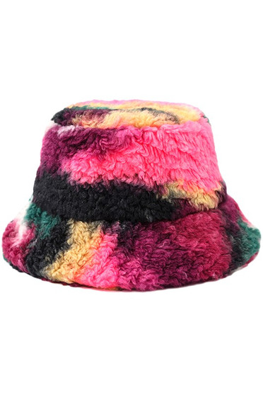 Multi Color Fuzzy Bucket Hat