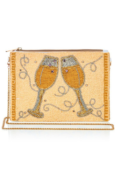 Wine Glass Beaded Clutch
