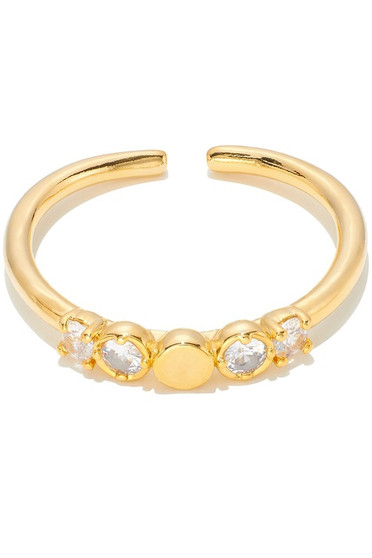 Brass Circle Link Ring With Cz