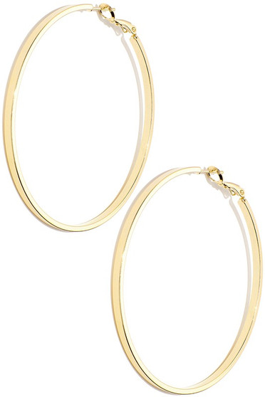 Thin Brass Bar Hoop Earrings