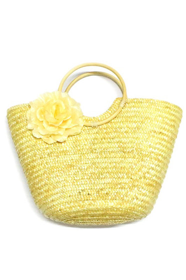 Mesh Flower Woven Tote Bag