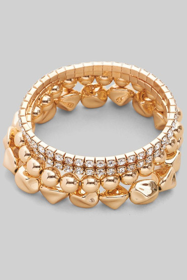 Four Piece Metal Bead Bracelet Set