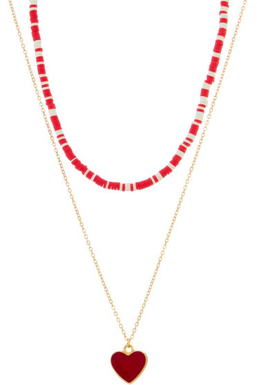 Layered Heart Pendant Necklace - #MNE7843