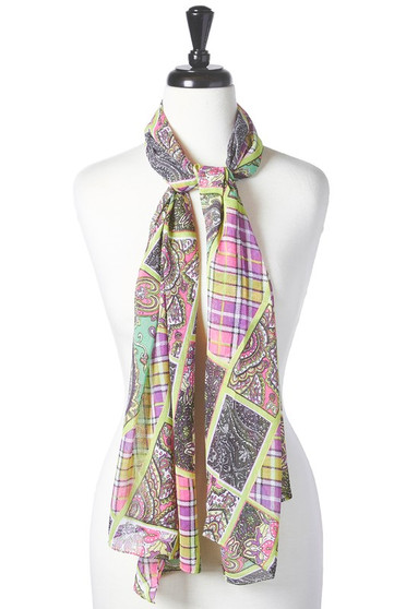 Twelve Piece Assorted Paisley Print Scarf Set