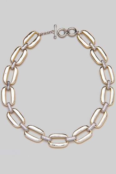 Two Tone Wide Chain Necklace