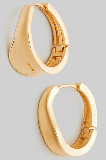 Ridged Hinge Hoop Earrings