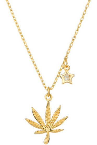 Gold Dipped Marijuana Pendant Necklace