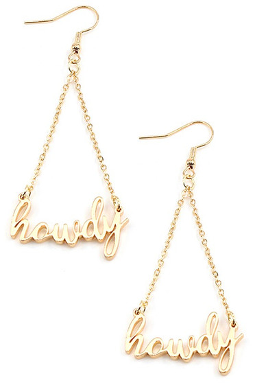 Howdy Pendant Chain Drop Earrings
