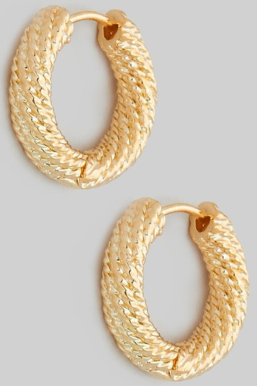 Textured Twist Small Hoop Earrings