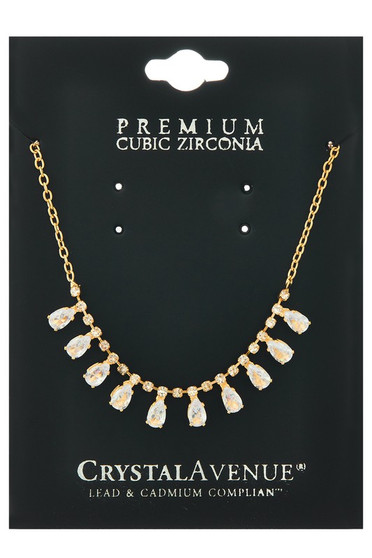 Teardrop Cz Pendant Necklace