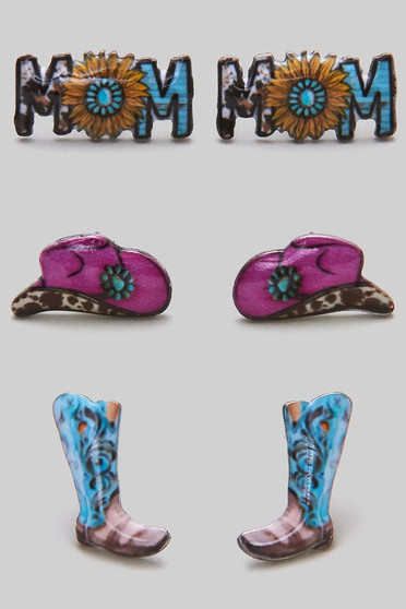Mom Western Earring Set